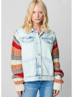 BLANKNYC | $198 Happy Promises Knit & Denim Trucker Jacket
